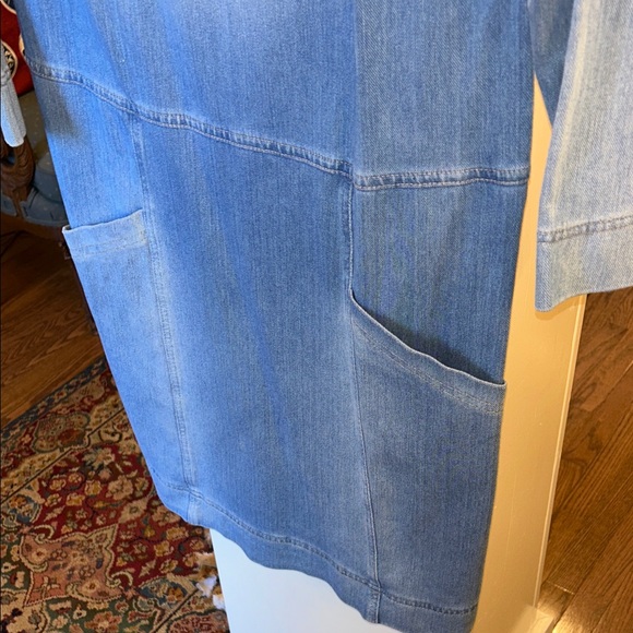 AG Adriano Goldschmied Light Blue Chambray Shift Dress - Picture 5 of 5